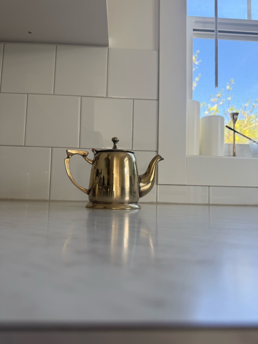 Vintage silver-plated teapot and creamer jug set